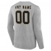 Именная футболка с длинным рукавом New Orleans Saints Gray Team Authentic