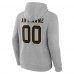 New Orleans Saints Gray Team Authentic Custom Name & Number Pullover Hoodie
