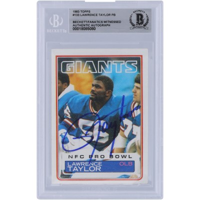 Lawrence Taylor New York Giants Autographed 1983 Topps #133 Beckett Fanatics Witnessed Authenticated Card
