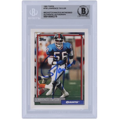 Lawrence Taylor New York Giants Autographed 1992 Topps #756 Beckett Fanatics Witnessed Authenticated Card