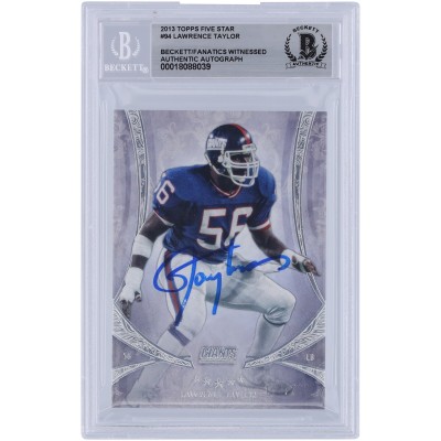 Lawrence Taylor New York Giants Autographed 2013 Topps Five Stars #94 #/208 Beckett Fanatics Witnessed Authenticated Card