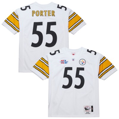 Джерси Pittsburgh Steelers Joey Porter Mitchell & Ness White 2005 Authentic Throwback Retired Player