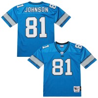 Джерси Detroit Lions Calvin Johnson Mitchell & Ness Blue 2007 Authentic Throwback Retired Player