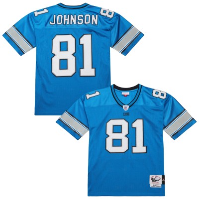 Джерси Detroit Lions Calvin Johnson Mitchell & Ness Blue 2007 Authentic Throwback Retired Player