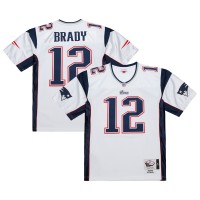 New England Patriots Tom Brady Mitchell & Ness White 2000 Authentic Jersey