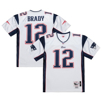 New England Patriots Tom Brady Mitchell & Ness White 2000 Authentic Jersey