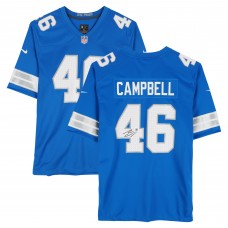 Игровая джерси Jack Campbell Detroit Lions Autographed Fanatics Authentic Blue Nike Game