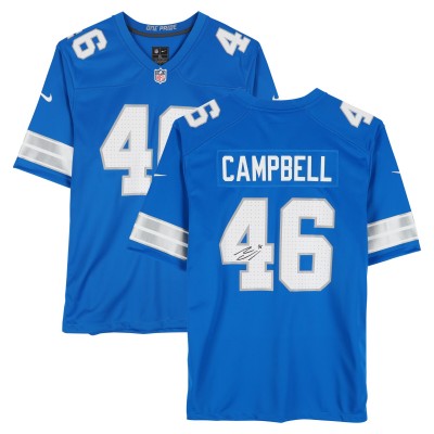 Игровая джерси Jack Campbell Detroit Lions Autographed Fanatics Authentic Blue Nike Game