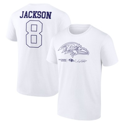 Футболка Baltimore Ravens Lamar Jackson White Tonal Name & Number