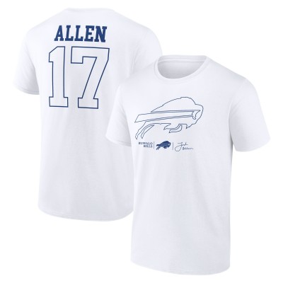 Футболка Buffalo Bills Josh Allen White Tonal Name & Number