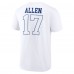 Футболка Buffalo Bills Josh Allen White Tonal Name & Number