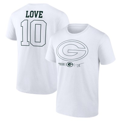 Футболка Green Bay Packers Jordan Love White Tonal Name & Number
