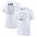 Футболка Green Bay Packers Jordan Love White Tonal Name & Number