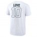 Футболка Green Bay Packers Jordan Love White Tonal Name & Number