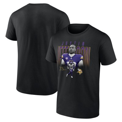Minnesota Vikings Justin Jefferson Black Humble Shadow Player T-Shirt