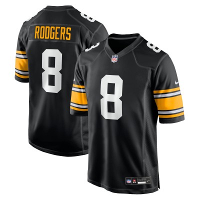 Игровая джерси Pittsburgh Steelers Aaron Rodgers Nike Black Alternate Game