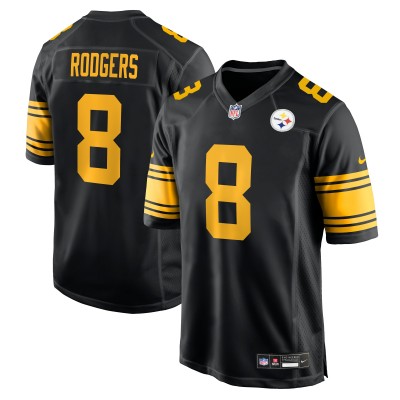 Игровая джерси Pittsburgh Steelers Aaron Rodgers Nike Black Alternate Game