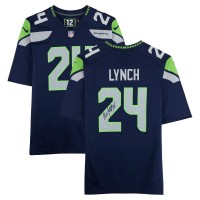 Marshawn Lynch Seattle Seahawks Autographed Fanatics Authentic College Navy Nike Game Jersey