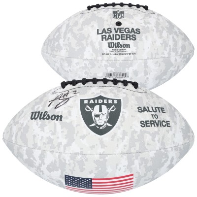 Ashton Jeanty Las Vegas Raiders Autographed Fanatics Authentic Wilson 2024 Salute To Service Football