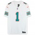 Игровая джерси Tua Tagovailoa Miami Dolphins Autographed Fanatics Authentic White Nike Throwback Vapor F.U.S.E. Limited