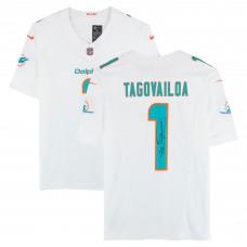 Игровая джерси Tua Tagovailoa Miami Dolphins Autographed Fanatics Authentic White Nike Vapor F.U.S.E. Limited
