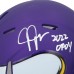 Justin Jefferson Minnesota Vikings Autographed Fanatics Authentic Riddell Speed Mini Helmet with 2022 OPOY Inscription