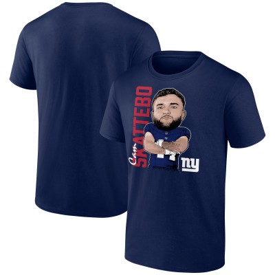 New York Giants Cam Skattebo Navy Rookie Illustration T-Shirt