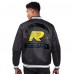 Los Angeles Rams Starter Black Royal & Sol Full-Snap Satin Varsity Jacket