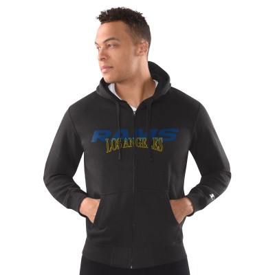 Los Angeles Rams Starter Black Royal & Sol Full-Zip Hoodie