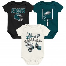 Малышам & Newborn Philadelphia Eagles Outerstuff Littlest Player Three-Piece Bodysuit Set