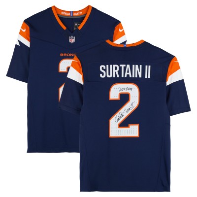 Игровая джерси Patrick Surtain II Denver Broncos Autographed Fanatics Authentic Navy Nike Vapor F.U.S.E. Limited with 2024 DPOY Inscription