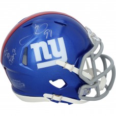 Justin Tuck New York Giants Autographed Fanatics Authentic Riddell Speed Mini Helmet with 2x SB Champs Inscription