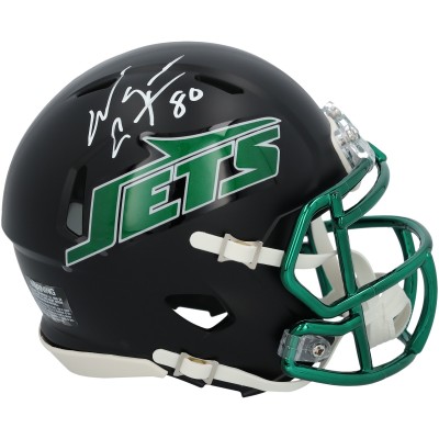 Wayne Chrebet New York Jets Autographed Fanatics Authentic Riddell Black Alternate Speed Mini Helmet