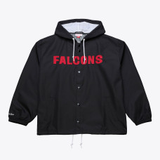Ветровка Atlanta Falcons Mitchell & Ness Black Coaches Full-Snap Hooded Jacket
