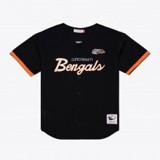 Cincinnati Bengals Mitchell & Ness Black Head Coach Mesh Full-Button Fashion Jersey Cincinnati Bengals Mitchell & Ness Black Head Coach Mesh Full-Button Fashion Jersey