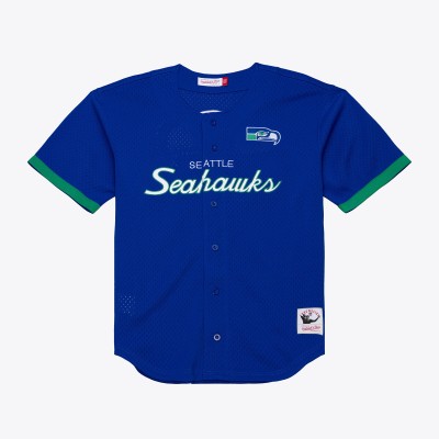 Seattle Seahawks Mitchell & Ness Royal Head Coach Mesh Full-Button Fashion Jersey