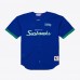 Seattle Seahawks Mitchell & Ness Royal Head Coach Mesh Full-Button Fashion Jersey