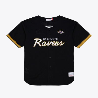 Джерси Baltimore Ravens Mitchell & Ness Black Head Coach Mesh Full-Button Fashion
