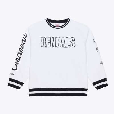 Cincinnati Bengals Mitchell & Ness White Arctic Fleece Sweatshirt