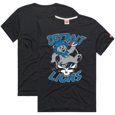 Футболка Detroit Lions Homage Charcoal NFL x Grateful Dead Tri-Blend