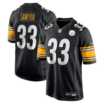 Pittsburgh Steelers Jack Sawyer Nike Black Team Game Jersey