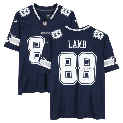 Игровая джерси CeeDee Lamb Dallas Cowboys Autographed Fanatics Authentic Navy Nike Vapor F.U.S.E. Limited