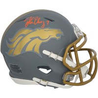 John Elway Denver Broncos Autographed Fanatics Authentic Riddell Slate Speed Mini Helmet