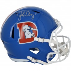 John Elway Denver Broncos Autographed Fanatics Authentic Riddell 1975-96 Throwback Speed Replica Helmet