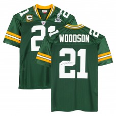 Игровая джерси Charles Woodson Green Bay Packers Autographed Fanatics Authentic Green Mitchell & Ness 2010 Authentic