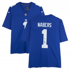 Malik Nabers New York Giants Autographed Fanatics Authentic Royal Nike Vapor F.U.S.E. Limited Jersey