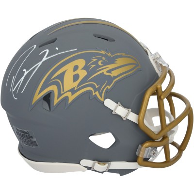 Ray Lewis Baltimore Ravens Autographed Fanatics Authentic Riddell Slate Speed Mini Helmet