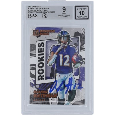 Rashod Bateman Baltimore Ravens Autographed 2021 Panini Donruss Gridiron Kings #RGK-RBA Beckett Fanatics Witnessed Authenticated 9/10 Rookie Card