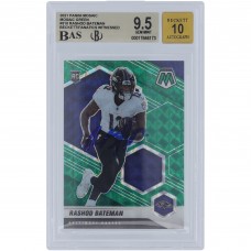 Rashod Bateman Baltimore Ravens Autographed 2021 Panini Mosaic Mosaic Green #310 Beckett Fanatics Witnessed Authenticated 9.5/10 Rookie Card