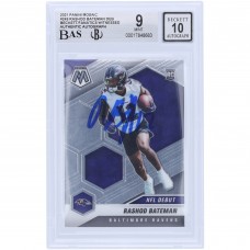 Rashod Bateman Baltimore Ravens Autographed 2021 Panini Mosaic NFL Debut #249 Beckett Fanatics Witnessed Authenticated 9/10 Rookie Card